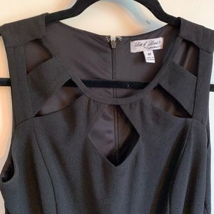 Black Fit and Flare dress with cut out accents